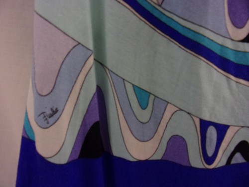 Emilio Pucci Itlay  Purple Lilac Mint  Scoop Neck Blouse size 10 Fabulous - Picture 3 of 7