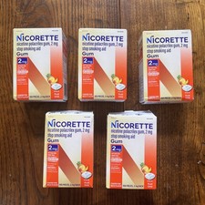 Nicorette 2mg Nicotine Gum Fruit Chill 100 Pieces Read Description Lot of 5