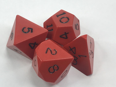 Vintage Dice Gamescience red d4, d8, d10 and d12 - Game Dice - oop rpg
