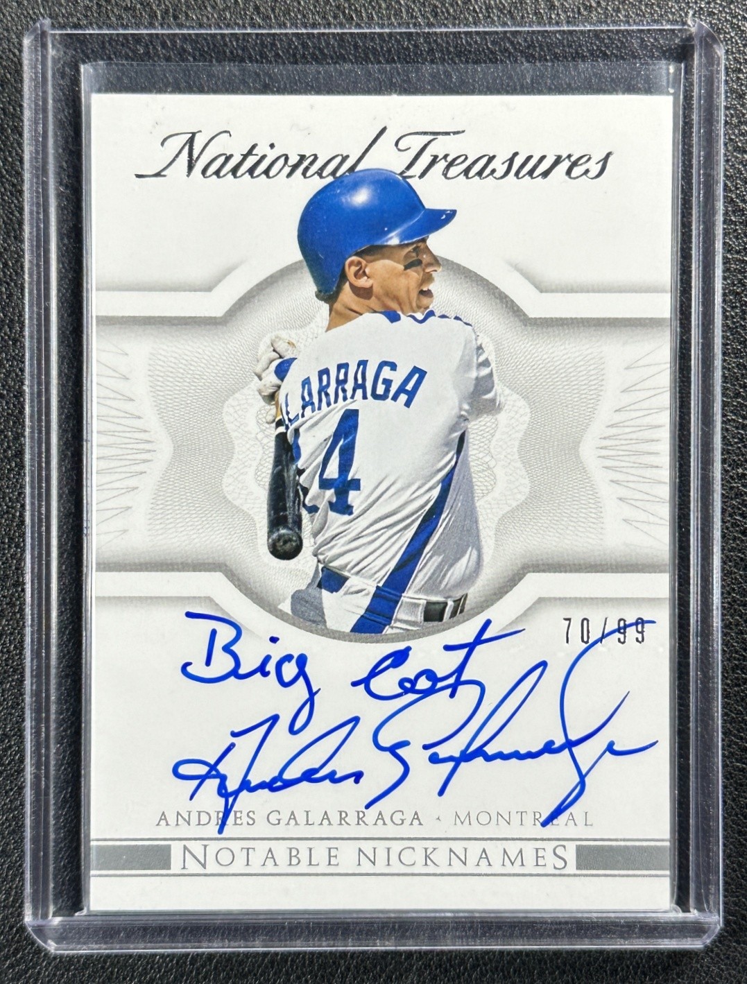 ANDRES GALARRAGA 2015 NATIONAL TREASURES NOTABLE NICKNAMES INSCRIPTION AUTO /99