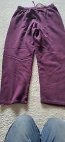 Pink Victoria&rsquo;s Secret Y2K Logo Cropped Sweat Pants Draw String Burgundy SZ.L