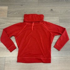 NIKE Heathered Red Rolled Cowl Neck Long Sleeve Pullover Sweatshirt Top Size S