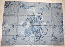 3pcs. RALPH LAUREN INDIGO Montauk Blue Floral Queen Duvet Euro Sham Set Cotton