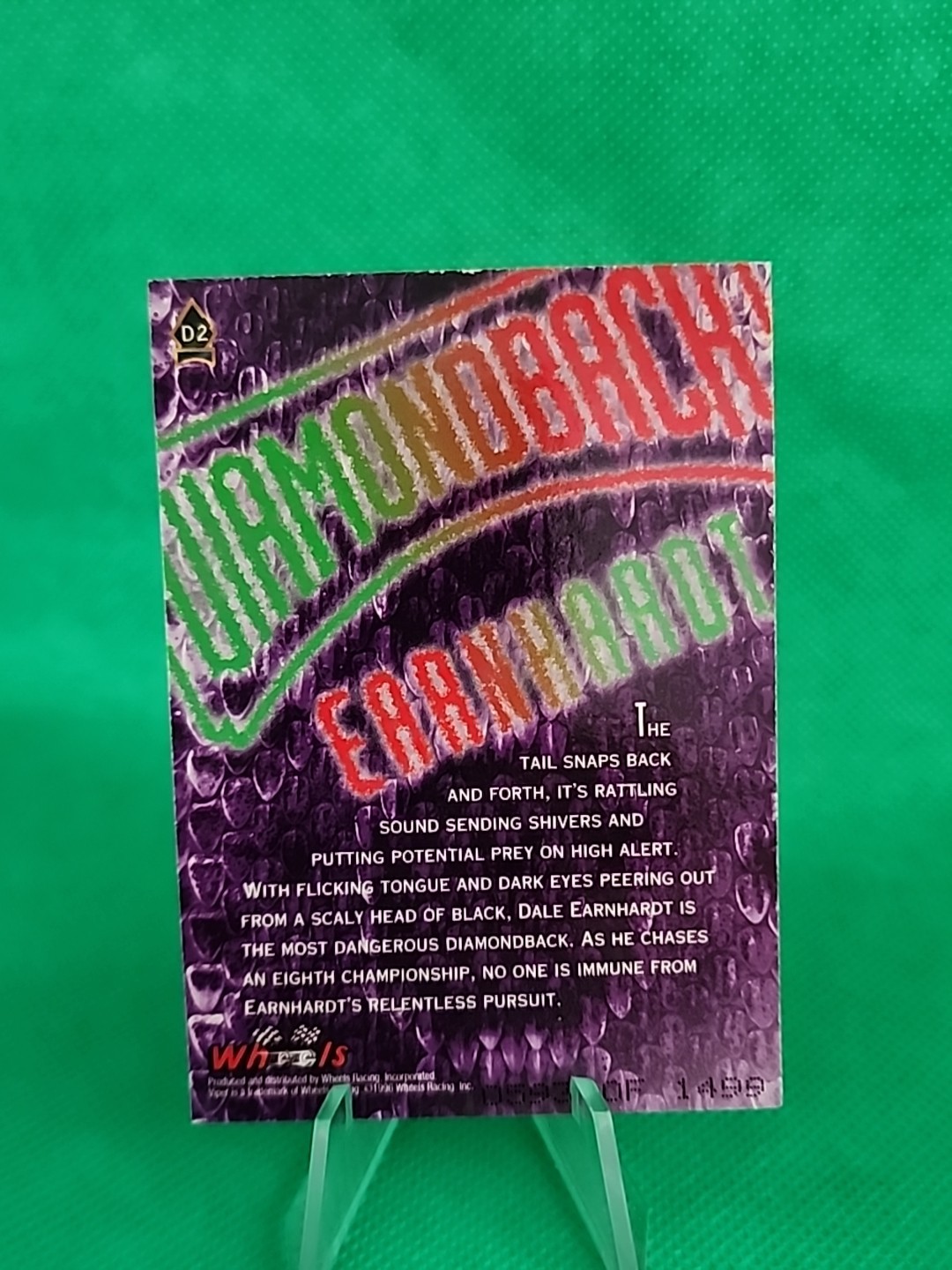 1996 Wheels Viper Diamondback Dale Earnhardt #D2 HOF 593/1499