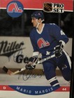 Mario Marois Quebec Nordiques autographed hockey card (1990-91 Pro Set #235) — photo 1