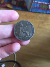 1864 Victoria Bun Head Half Penny Scarce Date
