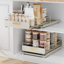 Organizador bajo fregadero 2 pack deslizable metalico cocina bano estanterias