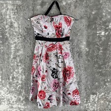 White House Black Market Size 00 Floral Fit Flare Halter Dress Multicolor