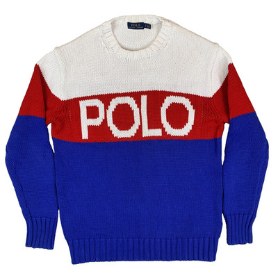 Polo Ralph Lauren Spellout Logo Baumwolle Rundhals Pullover Größe Herren Small S