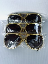 70 s Elvis On Tour Aviator Sunglasses - Lot Of 3 Pair. Gold