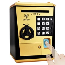 KDSbnk Kids Safe Bank with Fingerprint Password Talking Money Bank for Real M...