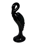 Vintage Haeger Black Ceramic Egret Heron Crane Statue 16.5” Tall