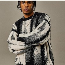 Men's Round Neck Sweater Casual Knitted Pullover Warm Sweaters