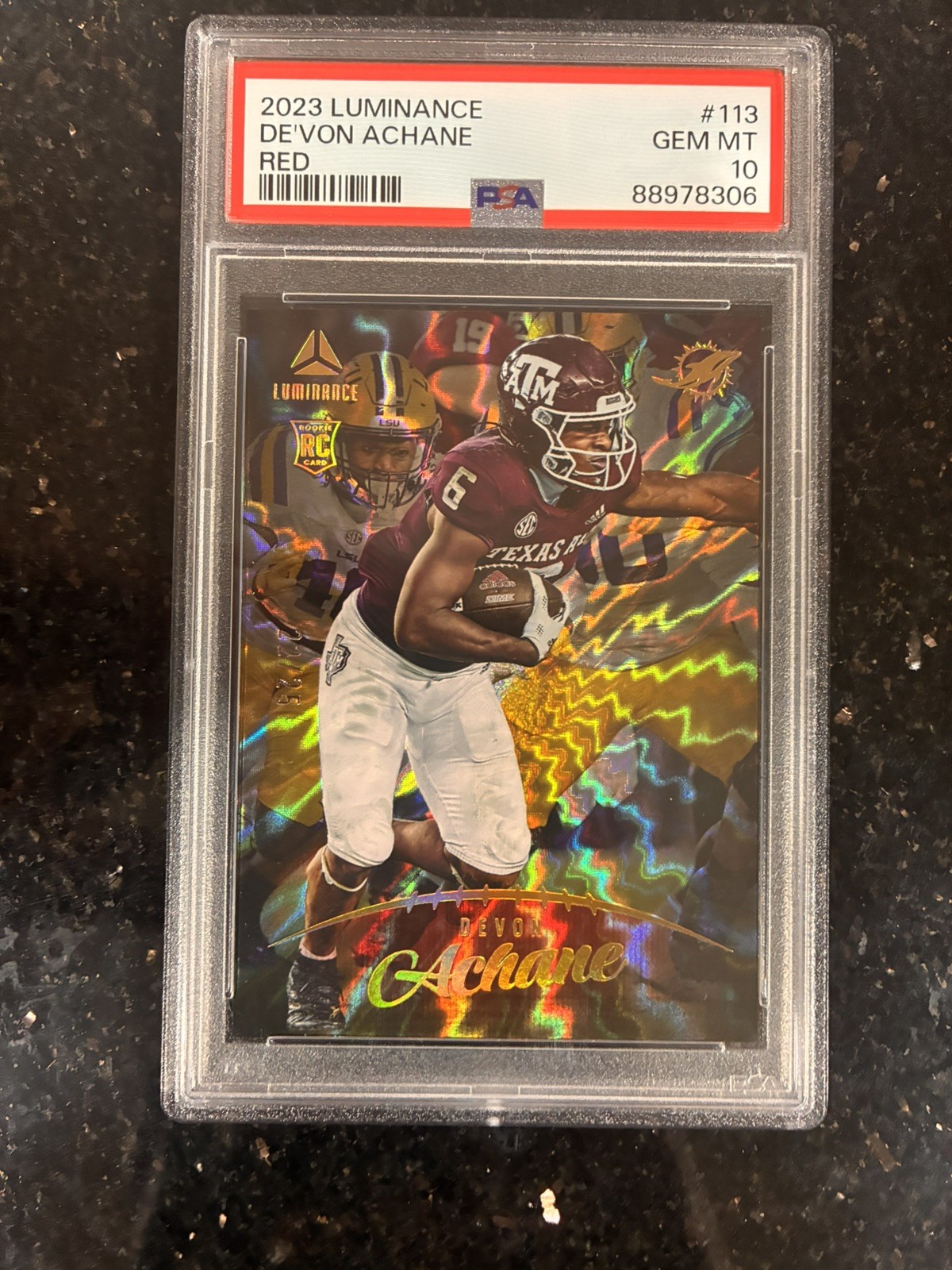 De'Von Achane Panini Luminance #113 Red