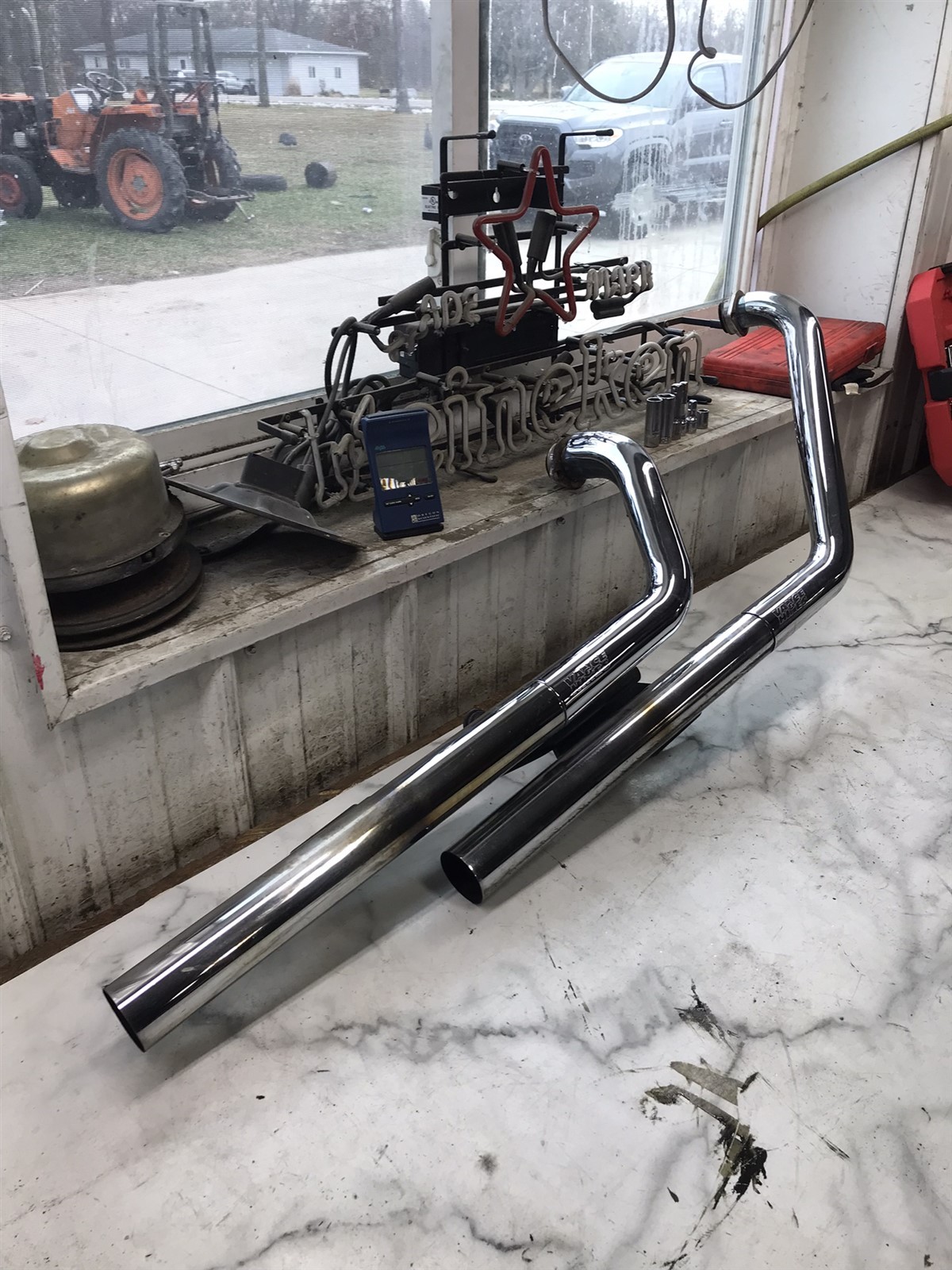 01 Kawasaki VN800 B vn 800 b Vance & Hines Full Exhaust header silencer mount