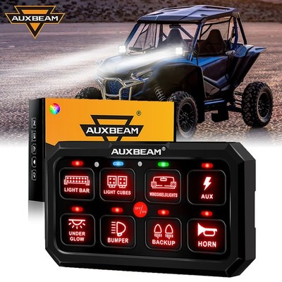 AUXBEAM RGB 8 Gang Switch Panel Automatic Dimmable for Polaris RZR XP 2000-2025
