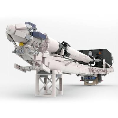 1:110 Liquid Fuel Launch Vehicle with Launch Tower 1298 Pieces MOC Build Gift