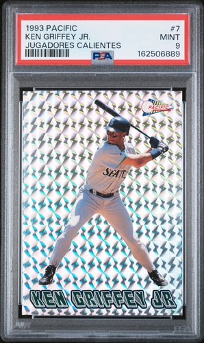 1993 PACIFIC KEN GRIFFEY JR. JUGADORES CALIENTES PRISM #7, BEAUTIFUL CARD, PSA 9
