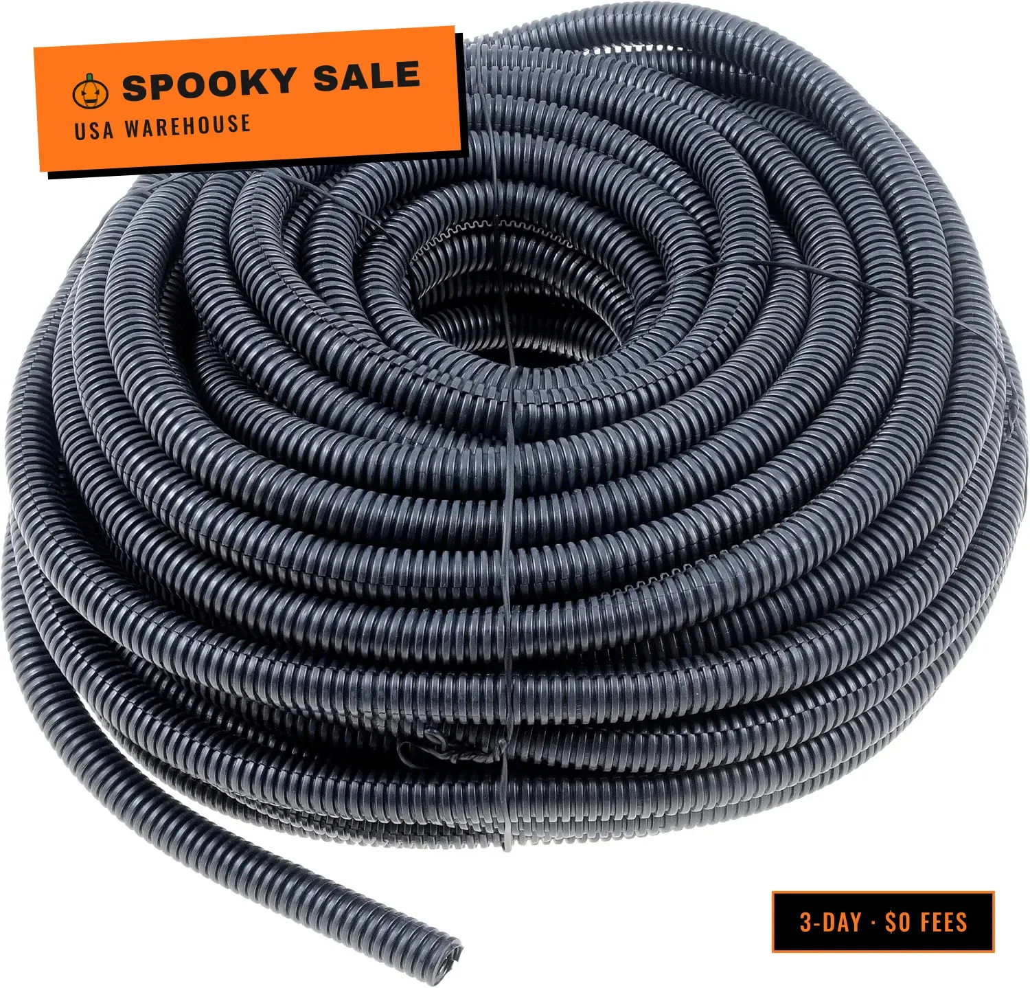 86632 3/8 In. Black Flex Split Wire Conduit, 100 Feet