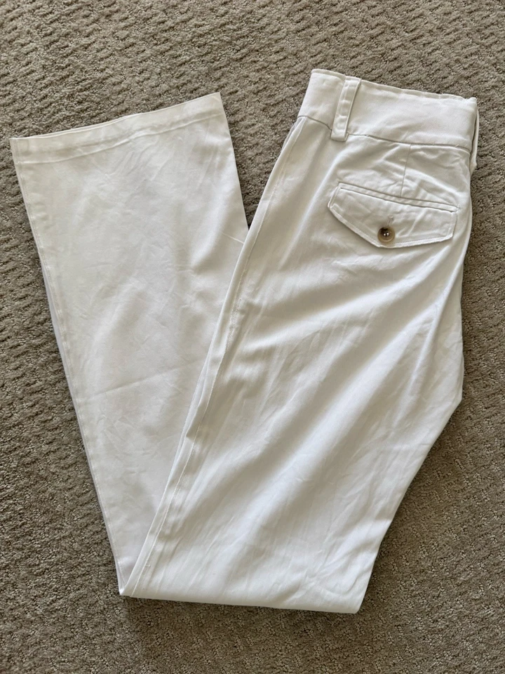 Dolce & Gabbana Women’s White Cotton/Elastine Pants With Button Pockets - Image 2 of 4