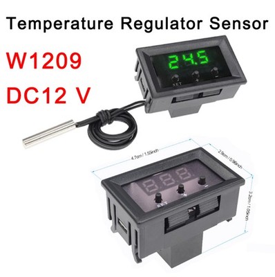 W1209 DC 12V Digital Thermostat Temperaturregler Sensor -50~110°C mit Koffer