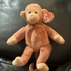 Vintage Ty Bongo Beanie Baby Monkey, 1995, Ages 3+, Beanie Babies, With tags