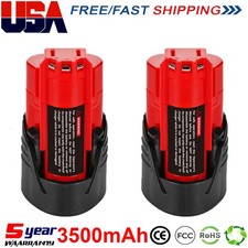 2 Pack 12V 3.5Ah for Milwaukee M-12 Lithium-ion Battery 48-11-2425 48-11-2420