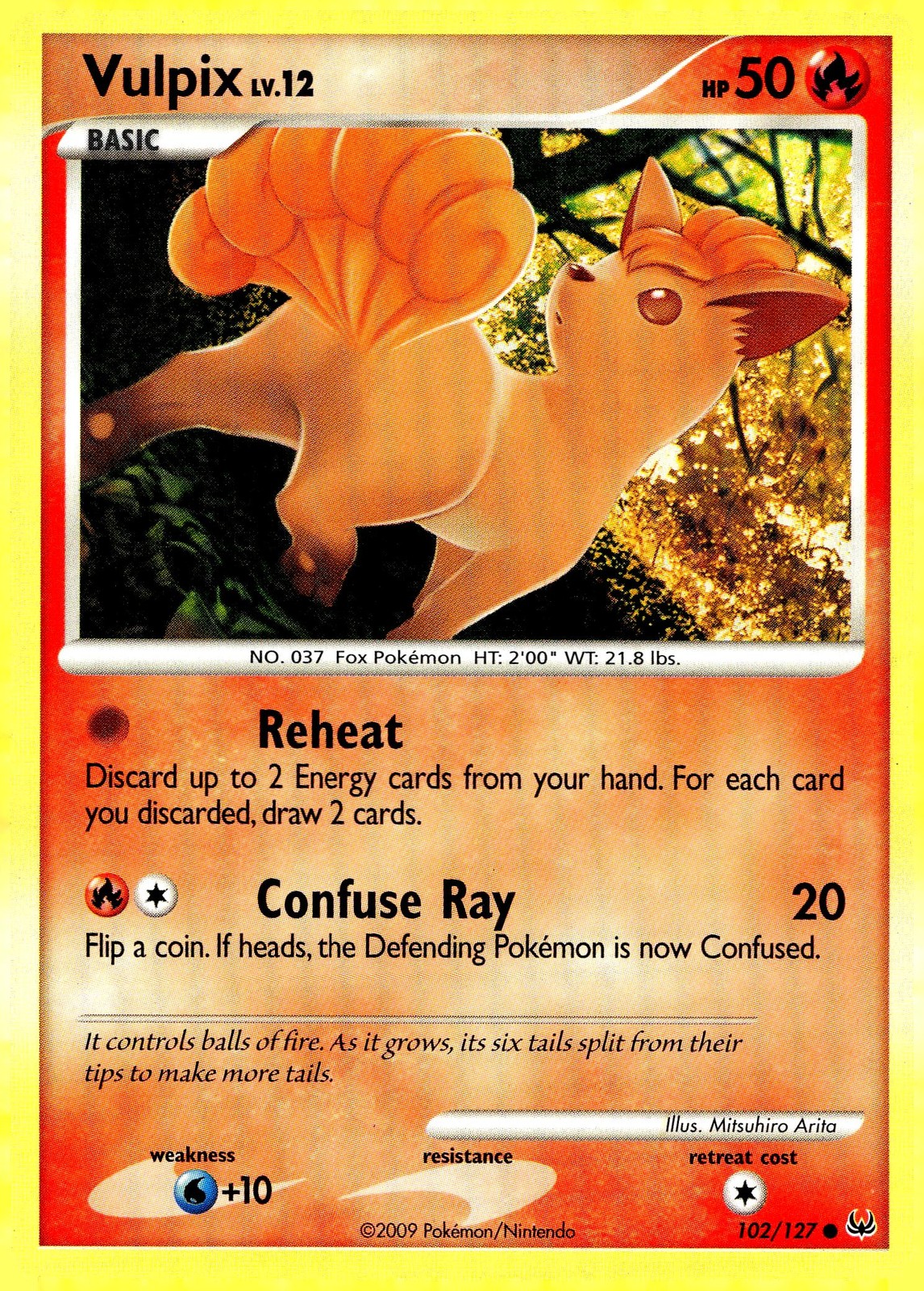 Vulpix #102/127 Platinum Near Mint or Better - Pokemon Card