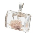 13k White Gold Setting Clear Quartz Pink Phantom Inclusions Pendant #JB672-2 — photo 2