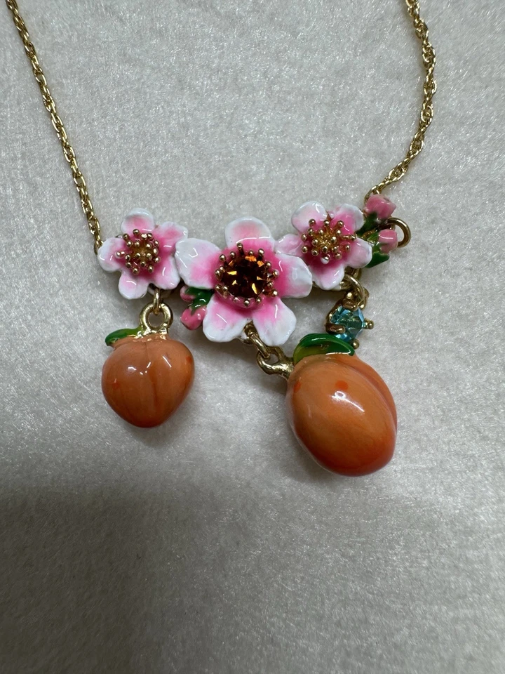 les Nereides Orange And Flowers  Necklace  - Image 3 of 4