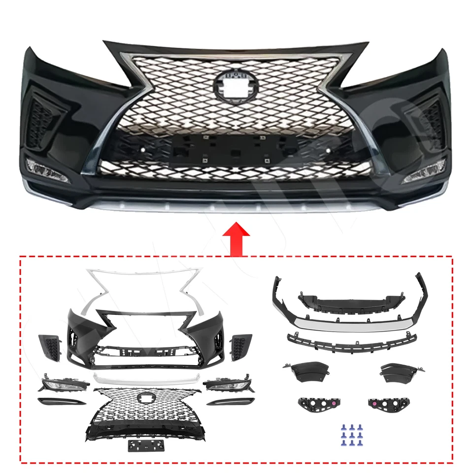 For 2013-2015 Lexus RX350 450 Front Bumper Grille Set w/Fog Light F-Sport Style - Imagem 4 de 4