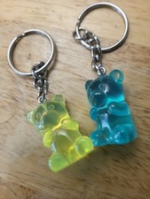 Blue  Yellow Acrylic Gummy Bear Keychains