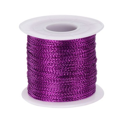 Metallic Cord 1mm 109 Yards Tinsel Rope Thread String, Deep Purple
