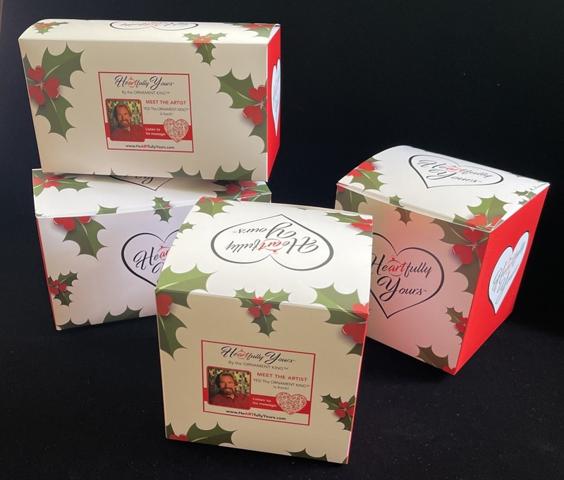 Heartfully Yours Radko Ornament King Empty Box Lot Of 4 Square Rectangle