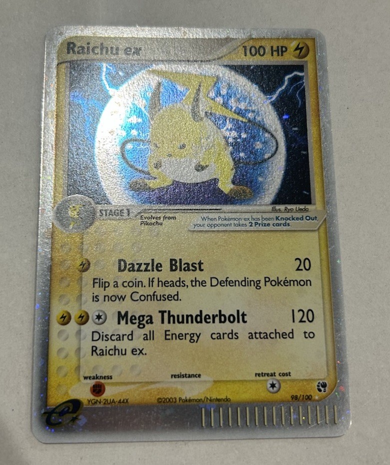Pokemon Raichu ex Sandstorm Holo Card 98/100 Mint Super Clean Holo