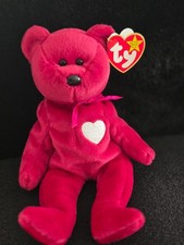 Ty Valentina Beanie Baby with tag error. Heart tag "1998", tush tag is "1999""