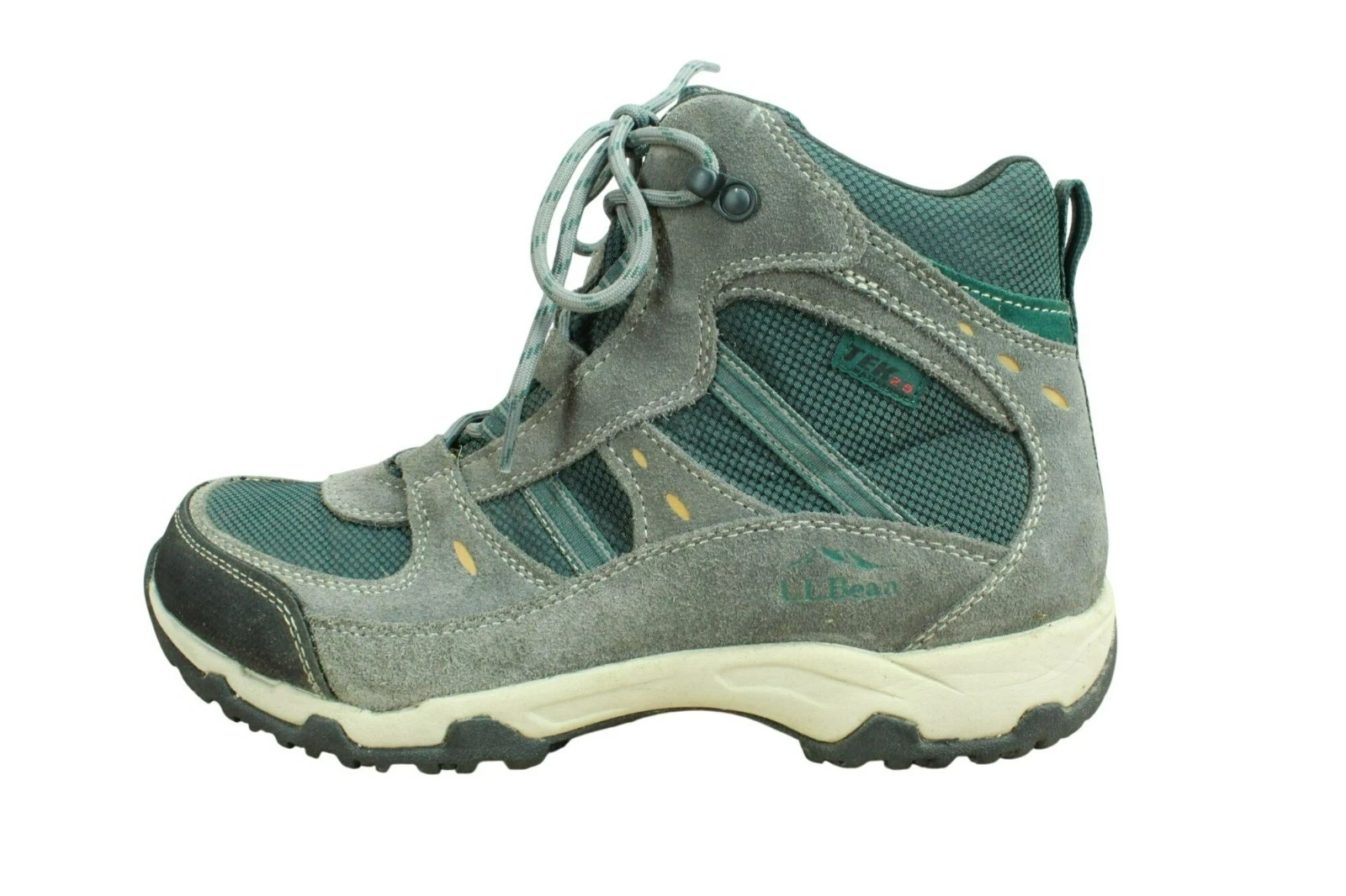 LL Bean Trail Model 4 Men's Green Gray Suede Waterproof Hiking Boots Size 10 M