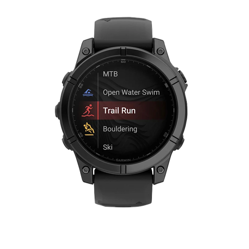 Garmin Fenix E, 47 mm AMOLED, acier gris ardoise avec bracelet noir (010-03025-03) - Photo 5 sur 13