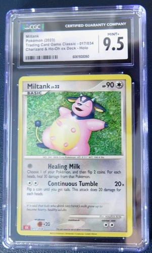 MILTANK #17/34 CGC 9.5 Mint+Holo Pokemon Charizard & Ho-Oh EX deck Holo