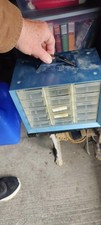 Vintage Akro Mils Blue METAL 15 Drawer Parts Cabinet Small Parts Organizer - GUC