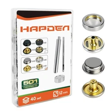 Leather Snaps and Fasteners Kit, New Upgraded 12mm 40 Set Silver Snap Button ...
