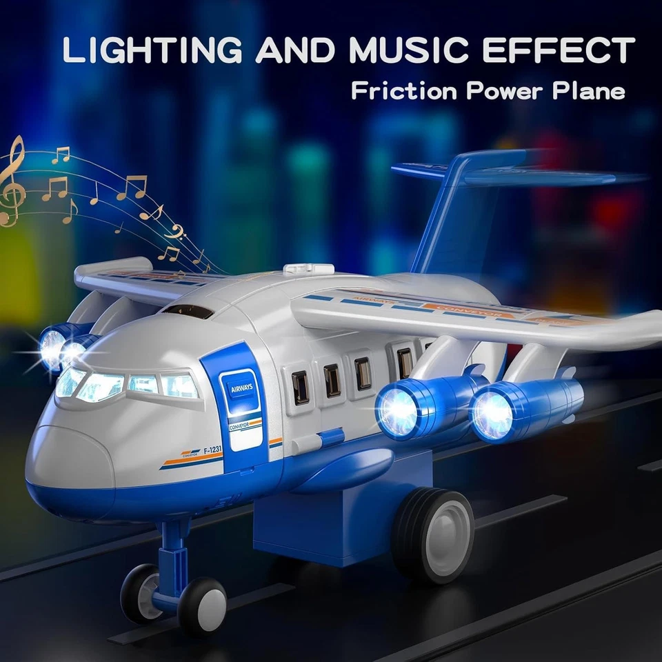 Temi Kids Aeroplane Toys Race Track Playset with Cars and Playmat - Image 3 of 4