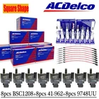 8P OEM Square Ignition Coil + Spark Plug Wire For Chevy GMC 4.8L 5.3L 6.0L. 8.1L