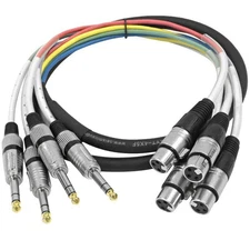 4 Channel 5' TRS to XLR Female Audio Snake Cable SAXT-4x5F