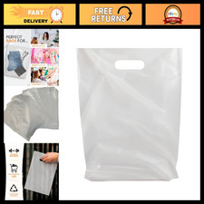 Strong Tear-Resistant Die Cut Handle Plastic Retail Bags - 100/200/500 Pack, Var