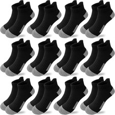 Boys Socks 12 Pairs Ankle Socks Boy Sport Athletic Running Sock Low Cut Ankle So