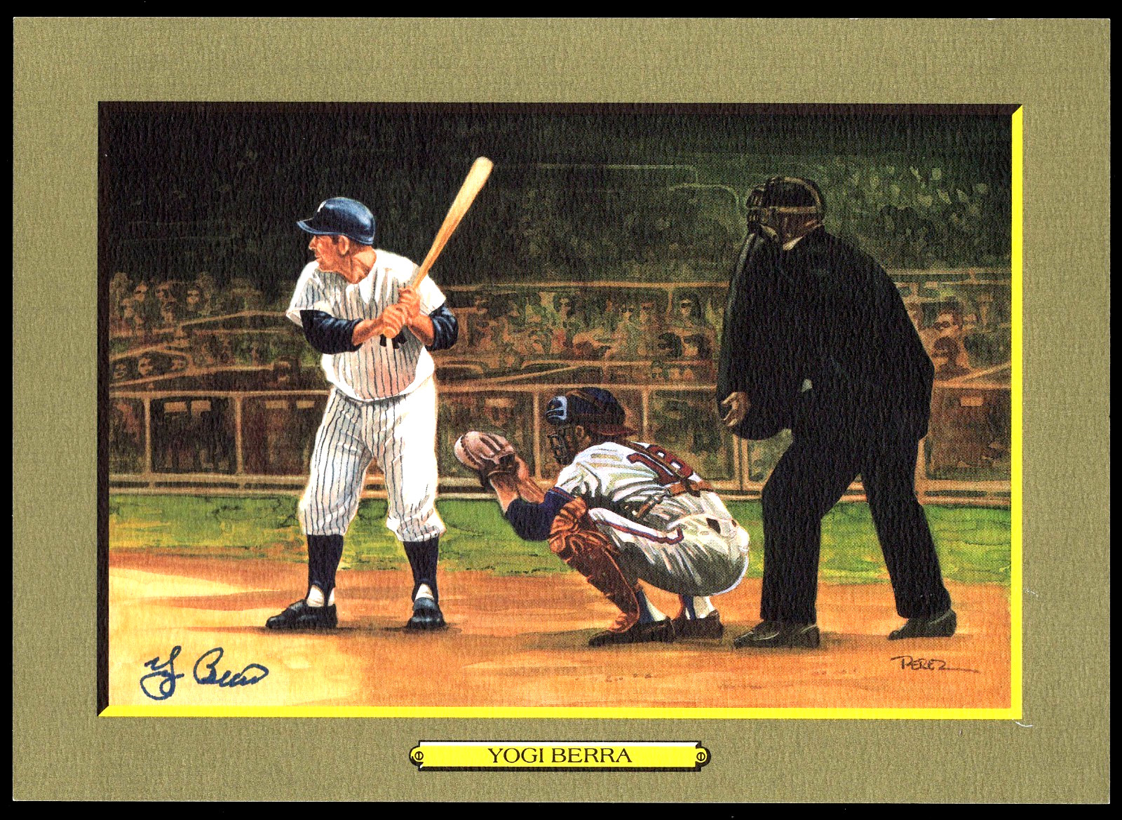 YOGI BERRA PSA/DNA SIGNED PEREZ-STEELE GREAT MOMENTS CARD #53 AUTOGRAPH YANKEES