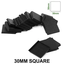 Evemodel 100pcs 30mm Square Bases Plastic Black for Table Game Wargames MB1030