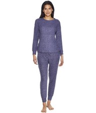 KAREN NEUBURGER LIVE LOVE LOUNGE BLUE DOT 2 PC L/S TOP  LONG PANTS PAJAMA SET L