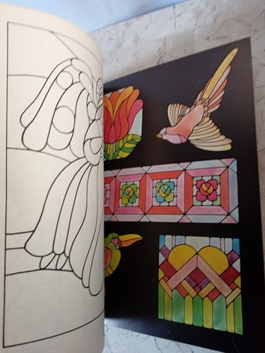 Stained Glass Pattern Book VTG 1976 Dover Ed Sibbett 88 Designs Coloring Art NOS - Picture 4 of 11